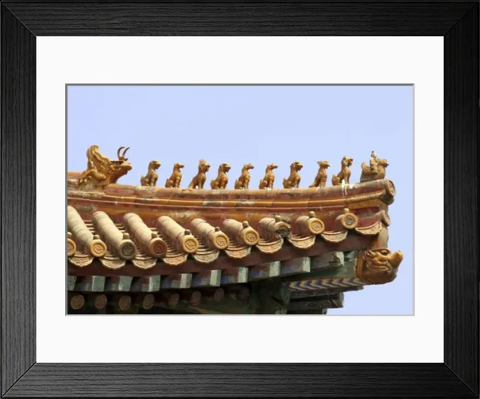 Framed Print : Asia, China, Beijing. Forbidden Palace roof ornamentation