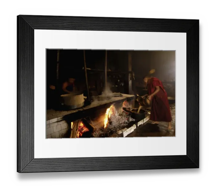 Framed Print : Making yak butter tea in the kitchen of Songzhanling Monastery. Zhongdian. Deqin Framed Print : Making yak butter tea in the kitchen of Songzhanling Monastery. Zhongdian. Deqin