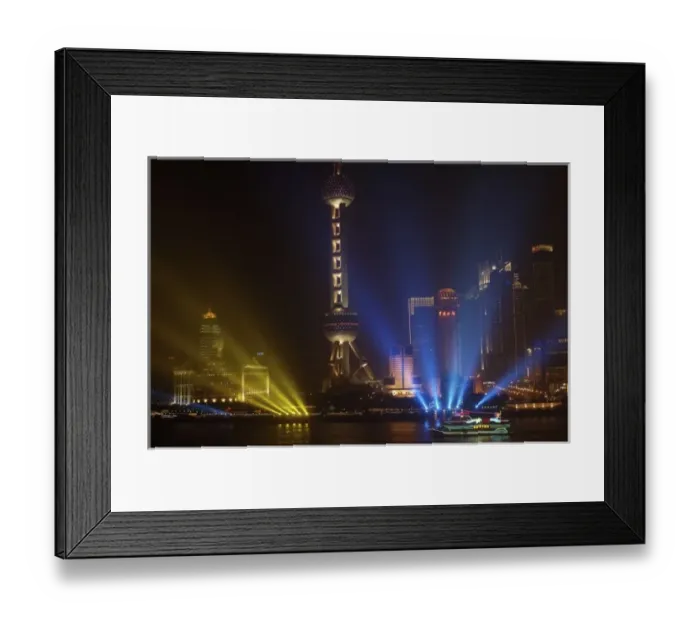 Framed Print : The Bund (waterfront) in Shanghai. Looking across the river at the Oriental Pearl Framed Print : The Bund (waterfront) in Shanghai. Looking across the river at the Oriental Pearl