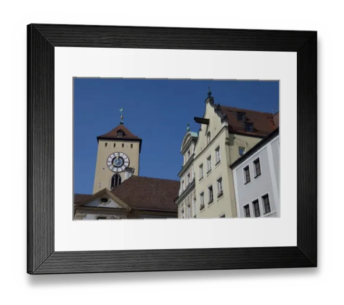 Framed Print : Germany, Bavaria, Regensburg. Historic clock tower Framed Print : Germany, Bavaria, Regensburg. Historic clock tower