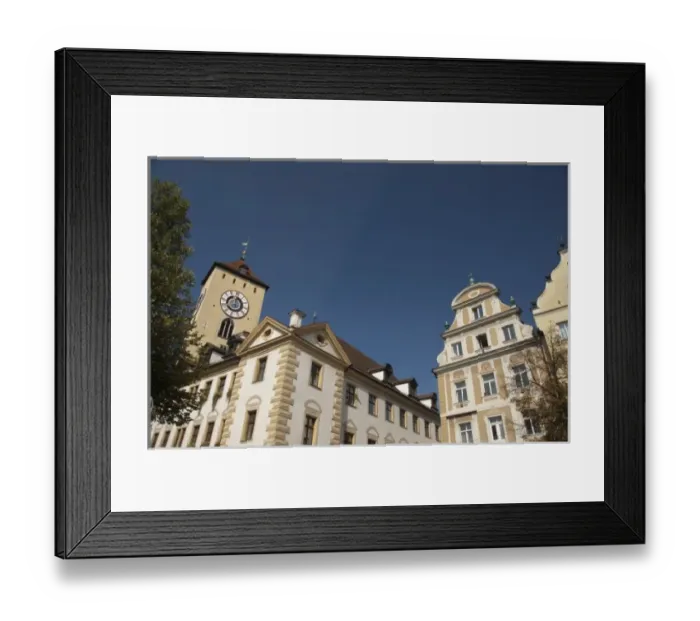 Framed Print : Germany, Bavaria, Regensburg. Historic clock tower Framed Print : Germany, Bavaria, Regensburg. Historic clock tower