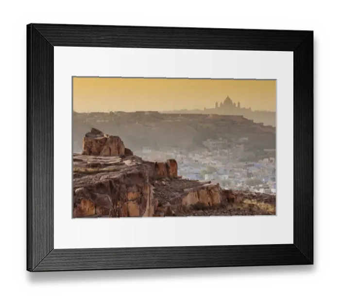 Framed Print : The city of Jodhpur, India (Blue City) and distant Umaid Bhawan Palace, Located in the Thar Desert Framed Print : The city of Jodhpur, India (Blue City) and distant Umaid Bhawan Palace, Located in the Thar Desert