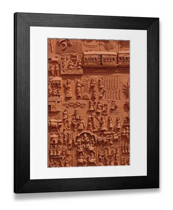 Framed Print : Figures on train station wall, Udaipur, India Framed Print : Figures on train station wall, Udaipur, India