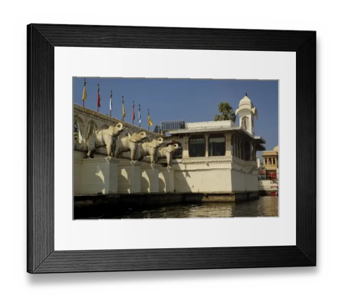 Framed Print : Row of elephant carvings, Jag Mindar Palace, Lake Pichola, Udaipur, India Framed Print : Row of elephant carvings, Jag Mindar Palace, Lake Pichola, Udaipur, India