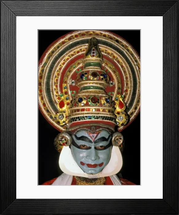 Framed Print : Asia, India, Delhi. Kathakali Dancer portrays Hindu epic. MR Framed Print : Asia, India, Delhi. Kathakali Dancer portrays Hindu epic. MR