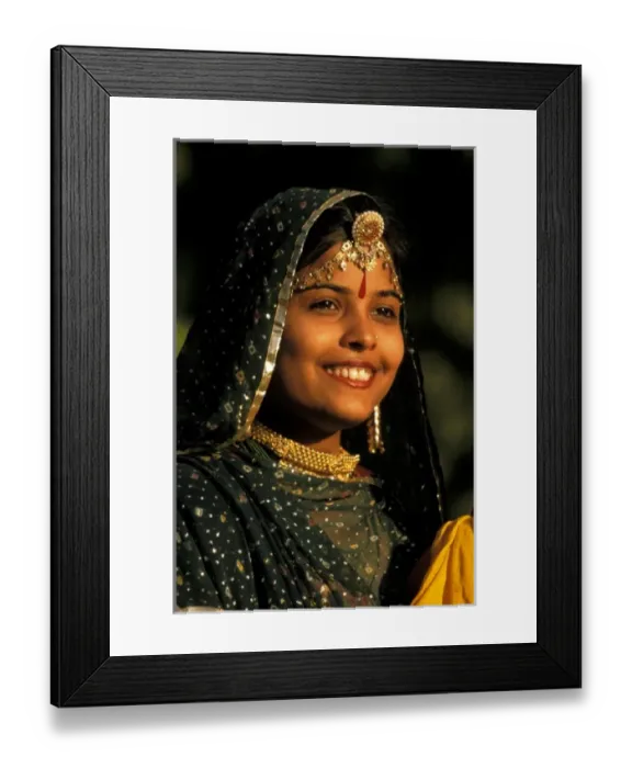 Framed Print : Asia, India, Jaipur. Folk Dancer in Rambah Palace. MR