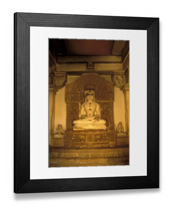 Framed Print : Asia, India, Jaiselmer. Marble idol in shirine, Lodurva Jain temple Framed Print : Asia, India, Jaiselmer. Marble idol in shirine, Lodurva Jain temple