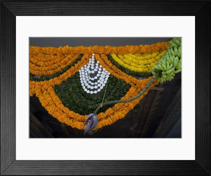 Framed Print : India, Goa. Hindu Mahalsa Temple, feast day temple decoration Framed Print : India, Goa. Hindu Mahalsa Temple, feast day temple decoration