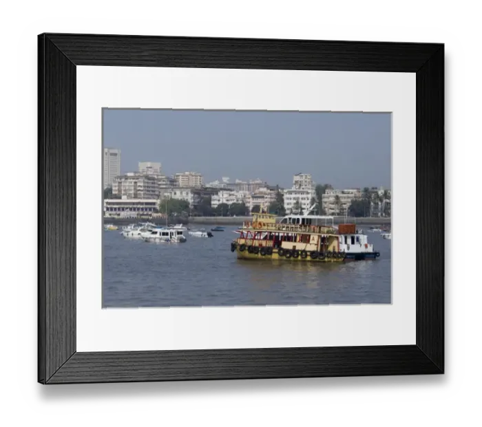 Framed Print : India, state of Maharashtra, Mumbai (aka Bombay). Port area of Mumbai, typical sightseeing boats Framed Print : India, state of Maharashtra, Mumbai (aka Bombay). Port area of Mumbai, typical sightseeing boats