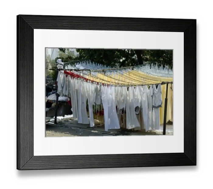 Framed Print : India, Maharashtra, Mumbai (aka Bombay). Famous Dhobi Ghat laundry where most of