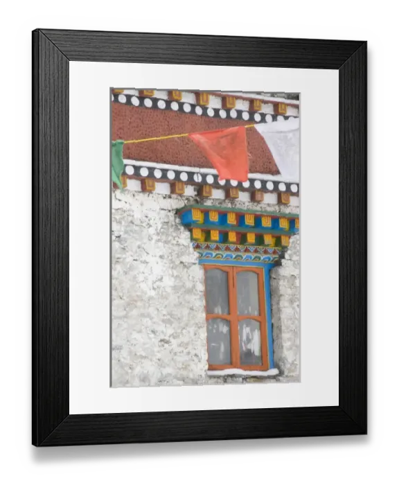 Framed Print : Arunachal Pradesh, northeast India, decorative window in Bangajung Gonpa Buddhist