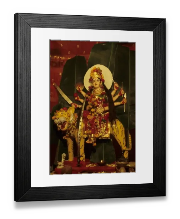 Framed Print : India, Rajasthan, Udaipur. Altar at Laxmi festival with a 8-armed Hindu Goddess Sherawalimata Framed Print : India, Rajasthan, Udaipur. Altar at Laxmi festival with a 8-armed Hindu Goddess Sherawalimata