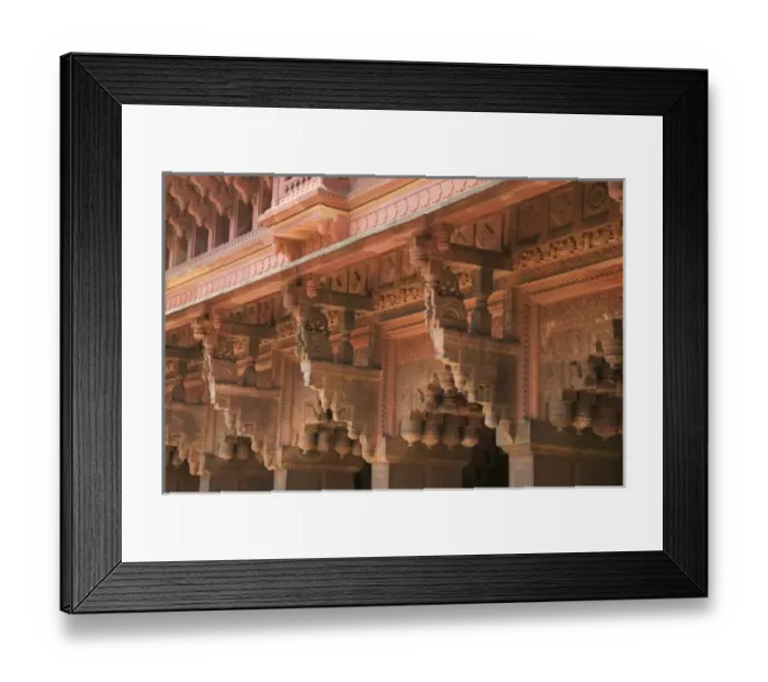 Framed Print : Carving details at Agra Fort, India