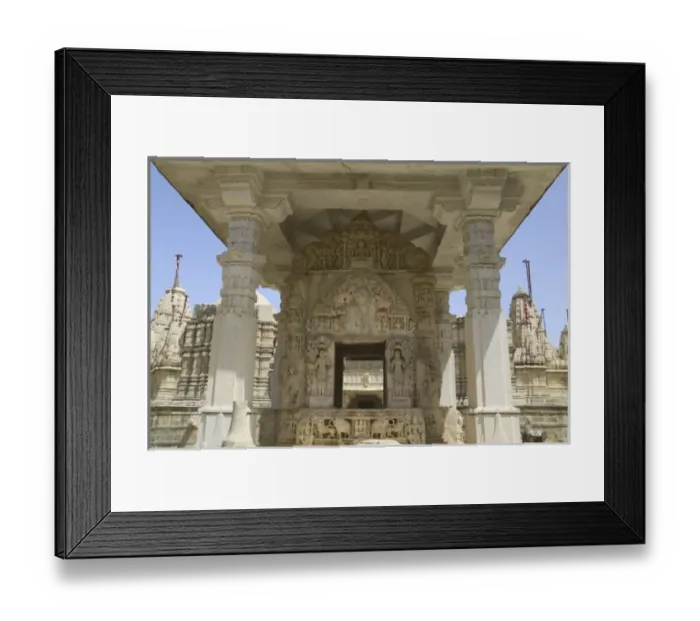 Framed Print : Ranakpur Jain Temple with intricate carving between Ghanerao and Udaipur, Rajasthan