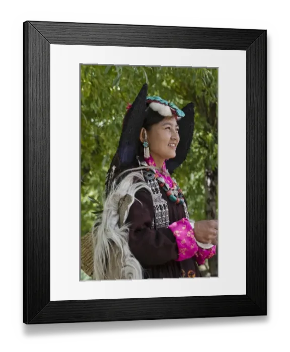 Framed Print : Local tribespeople in traditional costume come to Ladakh Festival, Leh, India (MR) Framed Print : Local tribespeople in traditional costume come to Ladakh Festival, Leh, India (MR)