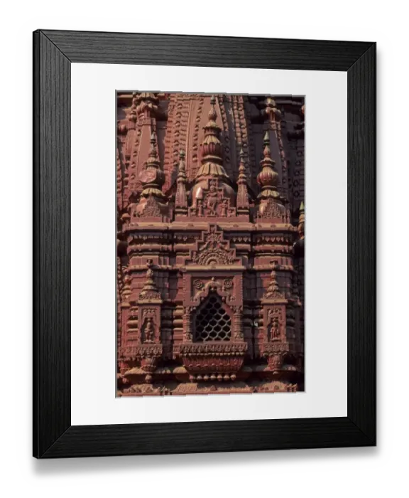 Framed Print : Asia, India, Varanasi. Detail of the Durga Temple