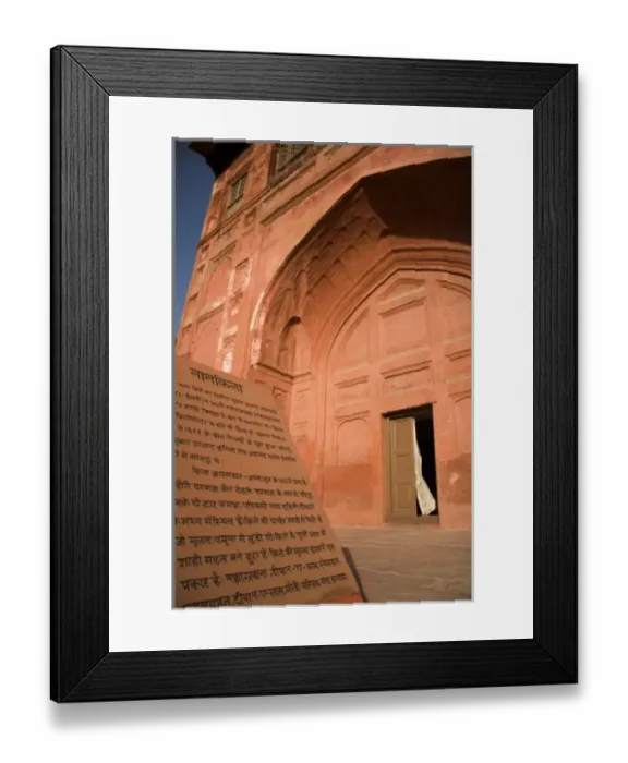 Framed Print : Delhi, India. A sign at Delhis Red Fort Framed Print : Delhi, India. A sign at Delhis Red Fort