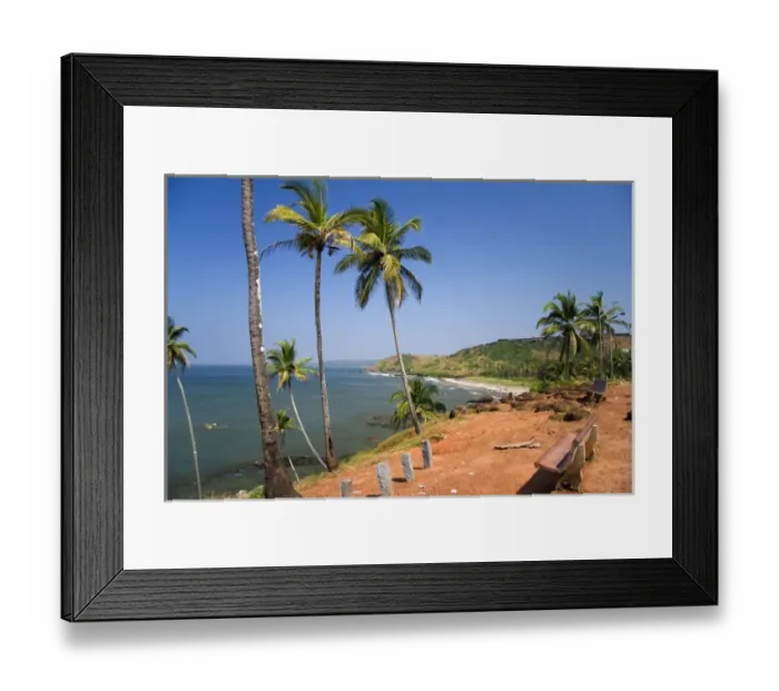 Framed Print : Goa, India. Big and Little Vagator beaches