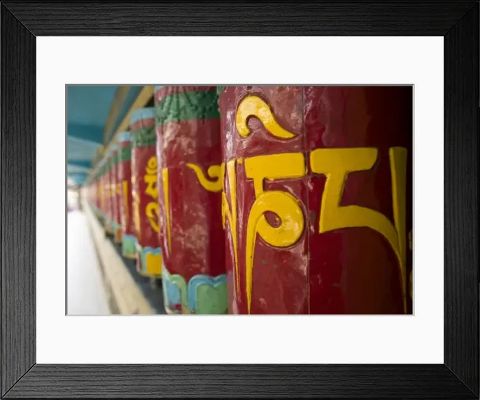 Framed Print : Prayer wheels in Dharamsala, India