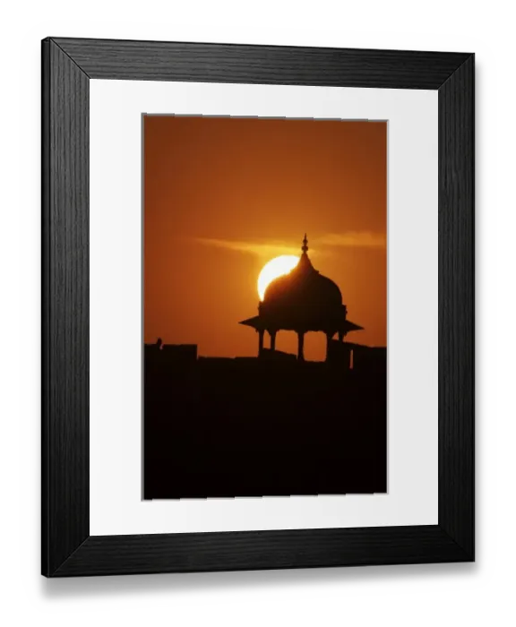 Framed Print : Rajasthan, India A belfried at sunset near the Taj Mal Framed Print : Rajasthan, India A belfried at sunset near the Taj Mal