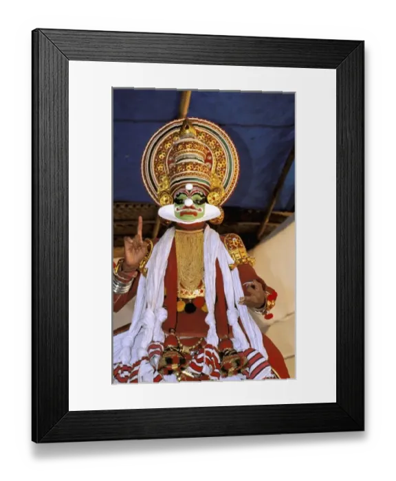 Framed Print : Asia, India, Kerala, Vininjam. Kathakali dancer