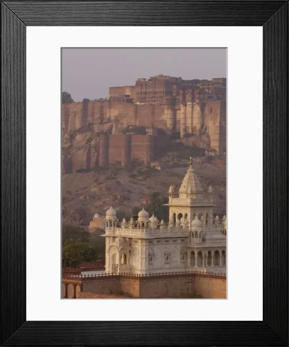 Framed Print : Mehrangarh Fort of Jodhpur and Jaswant Thada in the foreground. Rajasthan, INDIA Framed Print : Mehrangarh Fort of Jodhpur and Jaswant Thada in the foreground. Rajasthan, INDIA