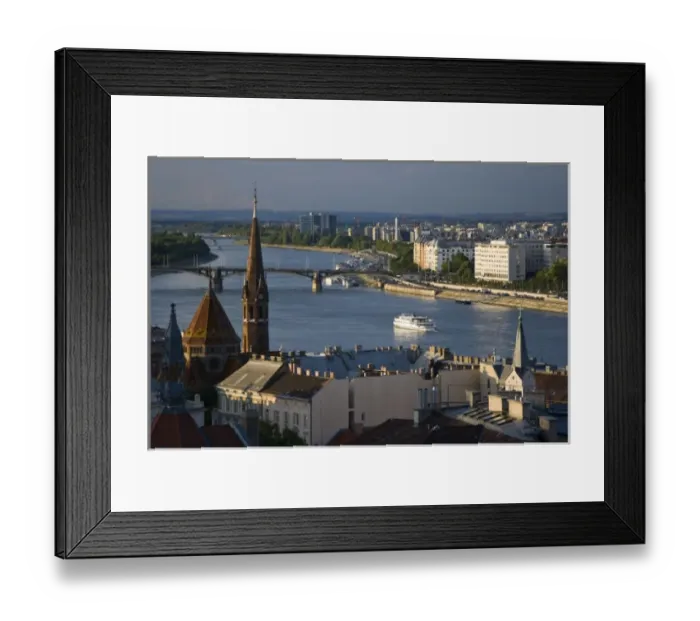Framed Print : View from Castle Hill of the Margaret Bridge crossing the Danube River, Buda side Framed Print : View from Castle Hill of the Margaret Bridge crossing the Danube River, Buda side