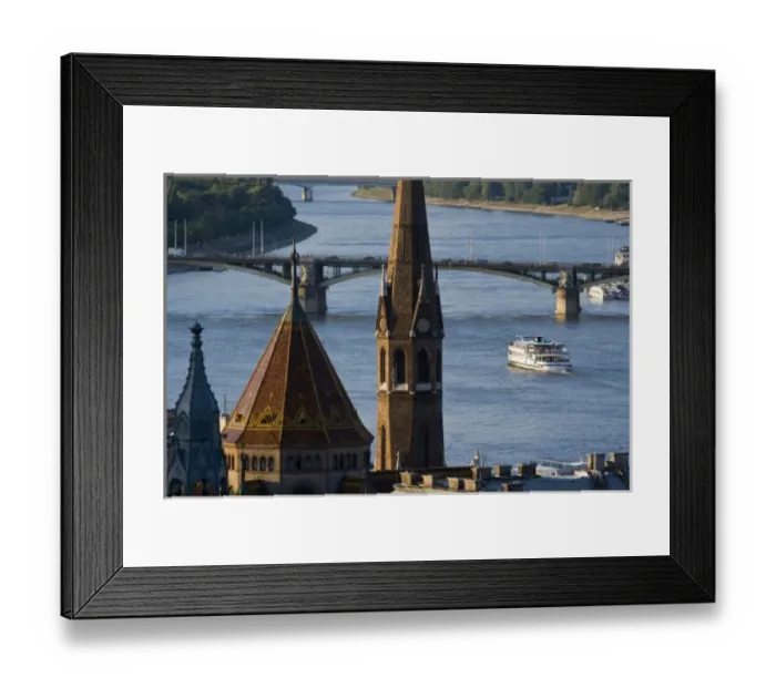 Framed Print : View from Castle Hill of the Margaret Bridge crossing the Danube River, Buda side Framed Print : View from Castle Hill of the Margaret Bridge crossing the Danube River, Buda side