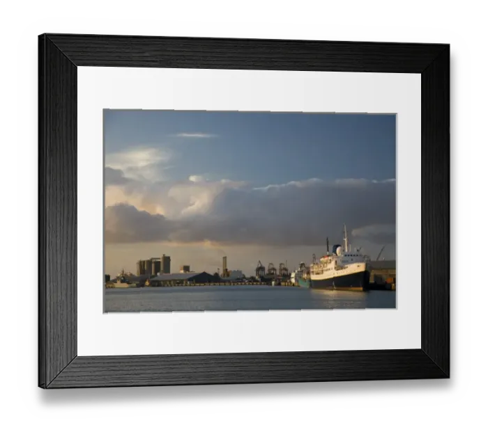 Framed Print : Mauritius, Port Louis, port view, sunset Framed Print : Mauritius, Port Louis, port view, sunset