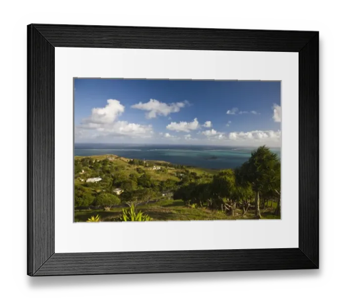Framed Print : Mauritius, Rodrigues Island, Pompee, village view, south coast Framed Print : Mauritius, Rodrigues Island, Pompee, village view, south coast