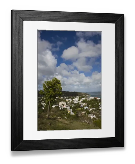 Framed Print : Mauritius, Rodrigues Island, Port Mathurin, view from town overlook, morning Framed Print : Mauritius, Rodrigues Island, Port Mathurin, view from town overlook, morning