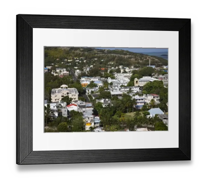 Framed Print : Mauritius, Rodrigues Island, Port Mathurin, view from town overlook, morning Framed Print : Mauritius, Rodrigues Island, Port Mathurin, view from town overlook, morning