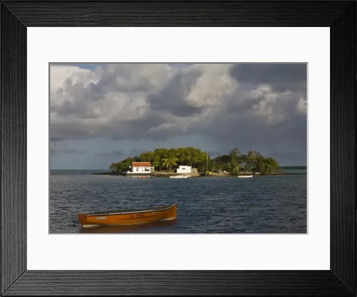 Framed Print : Mauritius, Southern Mauritius, Mahebourg, Ile Mouchoir Rouge Island, late afternoon Framed Print : Mauritius, Southern Mauritius, Mahebourg, Ile Mouchoir Rouge Island, late afternoon