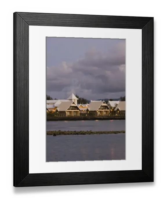 Framed Print : Mauritius, Southern Mauritius, Mahebourg, Le Preskil Resort, dawn