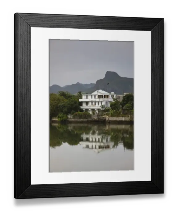 Framed Print : Mauritius, Southern Mauritius, Mahebourg, Riviere de la Chaux waterfront