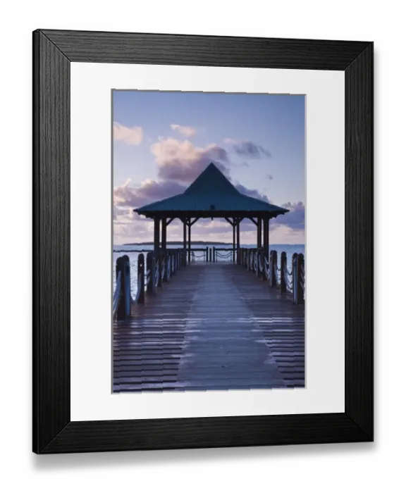 Framed Print : Mauritius, Southern Mauritius, Mahebourg, waterfront pier, dawn Framed Print : Mauritius, Southern Mauritius, Mahebourg, waterfront pier, dawn
