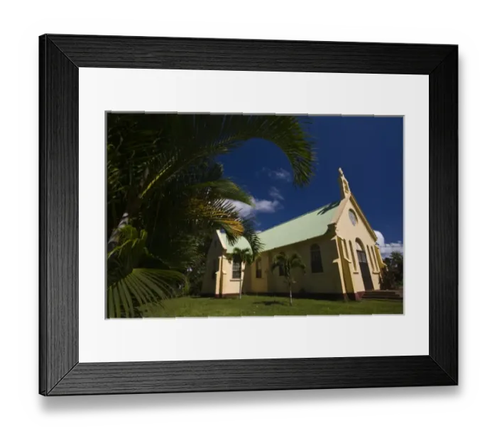 Framed Print : Mauritius, Western Mauritius, Chamarel, town church Framed Print : Mauritius, Western Mauritius, Chamarel, town church