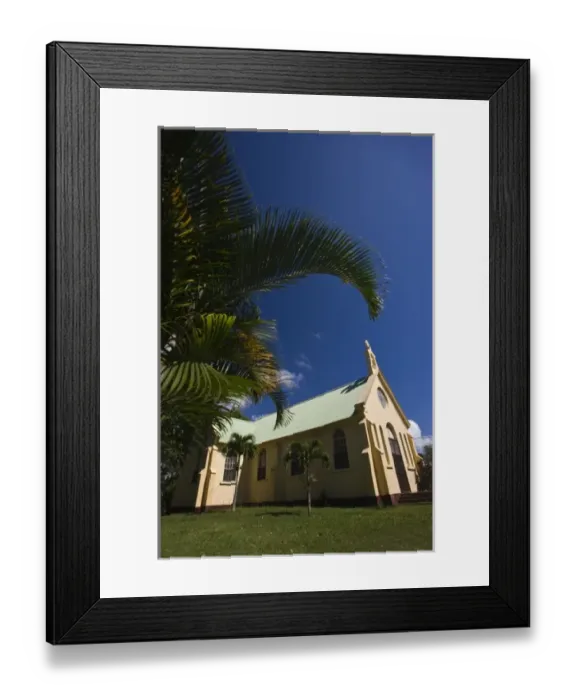 Framed Print : Mauritius, Western Mauritius, Chamarel, town church