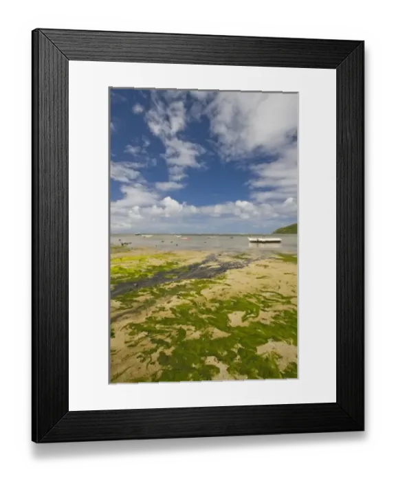 Framed Print : Mauritius, Western Mauritius, Le Morne, fishing village by Le Morne Brabant peninsula