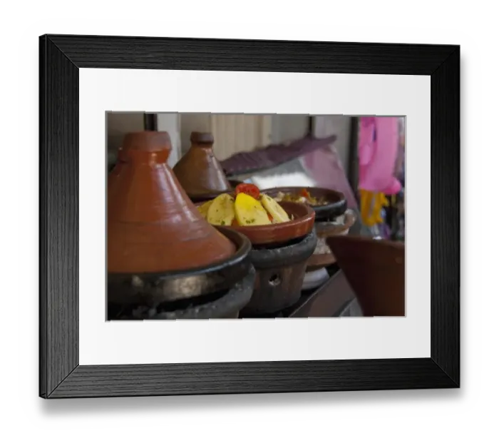 Framed Print : Africa, Morocco, Casablanca. Central Market (aka Olive Market). Traditional Tajin
