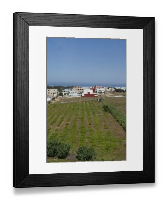 Framed Print : Morocco. Countryside farmland view of the Oued Martil valley located between Ceuta