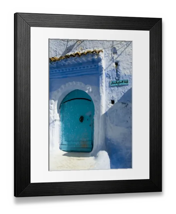 Framed Print : Chefchaouen Morocco blue door in the medina Framed Print : Chefchaouen Morocco blue door in the medina