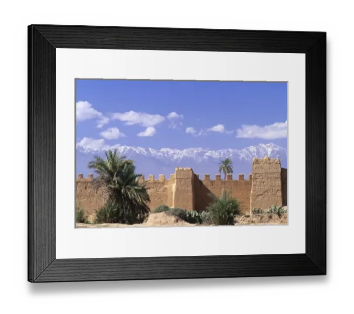 Framed Print : High Atlas Mountains behind city walls, Taroudannt, Morocco Framed Print : High Atlas Mountains behind city walls, Taroudannt, Morocco