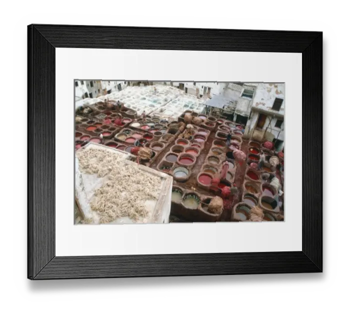 Framed Print : Leather tannery, Fez, Morocco Framed Print : Leather tannery, Fez, Morocco