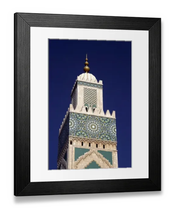 Framed Print : North Africa, Morocco, Casablanca. Hassan II Mosque