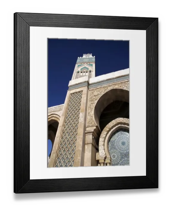 Framed Print : North Africa, Morocco, Casablanca. Hassan II Mosque