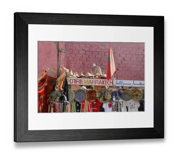 Framed Print : North Africa, Africa, Morocco, Marrakesh. A souvenir shop of traditional Moroccan handicrafts Framed Print : North Africa, Africa, Morocco, Marrakesh. A souvenir shop of traditional Moroccan handicrafts