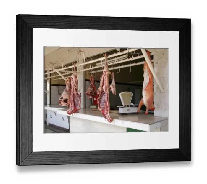 Framed Print : Meat market in Morocco Framed Print : Meat market in Morocco