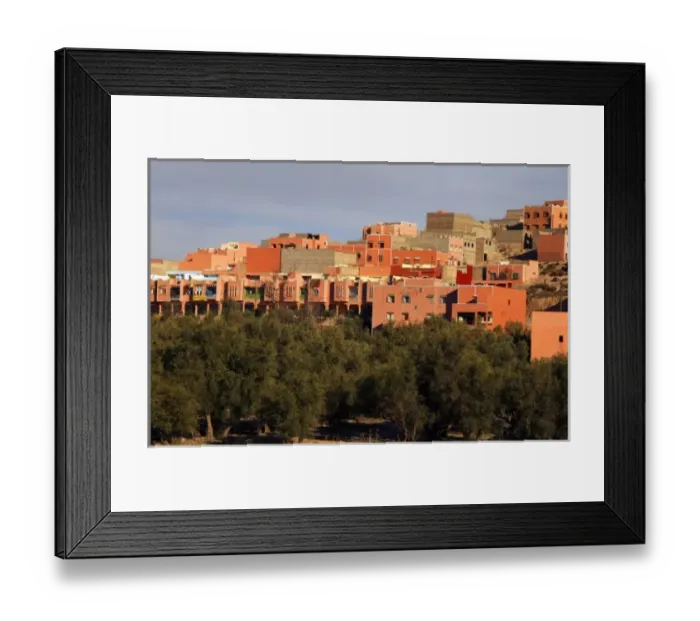 Framed Print : North Africa, Africa, Morocco. Small village settlements dot the landscape of Morocco Framed Print : North Africa, Africa, Morocco. Small village settlements dot the landscape of Morocco