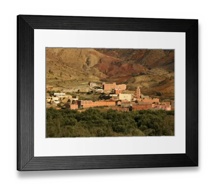 Framed Print : North Africa, Africa, Morocco. Small village settlements dot the landscape of Morocco Framed Print : North Africa, Africa, Morocco. Small village settlements dot the landscape of Morocco